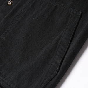 極美品 CHROME HEARTS クロムハーツ コンチョ デニムシャツ カバーオール 長袖シャツ ブラック トップス サイズM 中古 4a002374