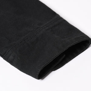 極美品 CHROME HEARTS クロムハーツ コンチョ デニムシャツ カバーオール 長袖シャツ ブラック トップス サイズM 中古 4a002374