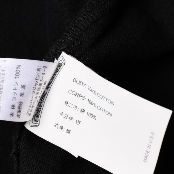 極美品 CHROME HEARTS クロムハーツ コンチョ デニムシャツ カバーオール 長袖シャツ ブラック トップス サイズM 中古 4a002374