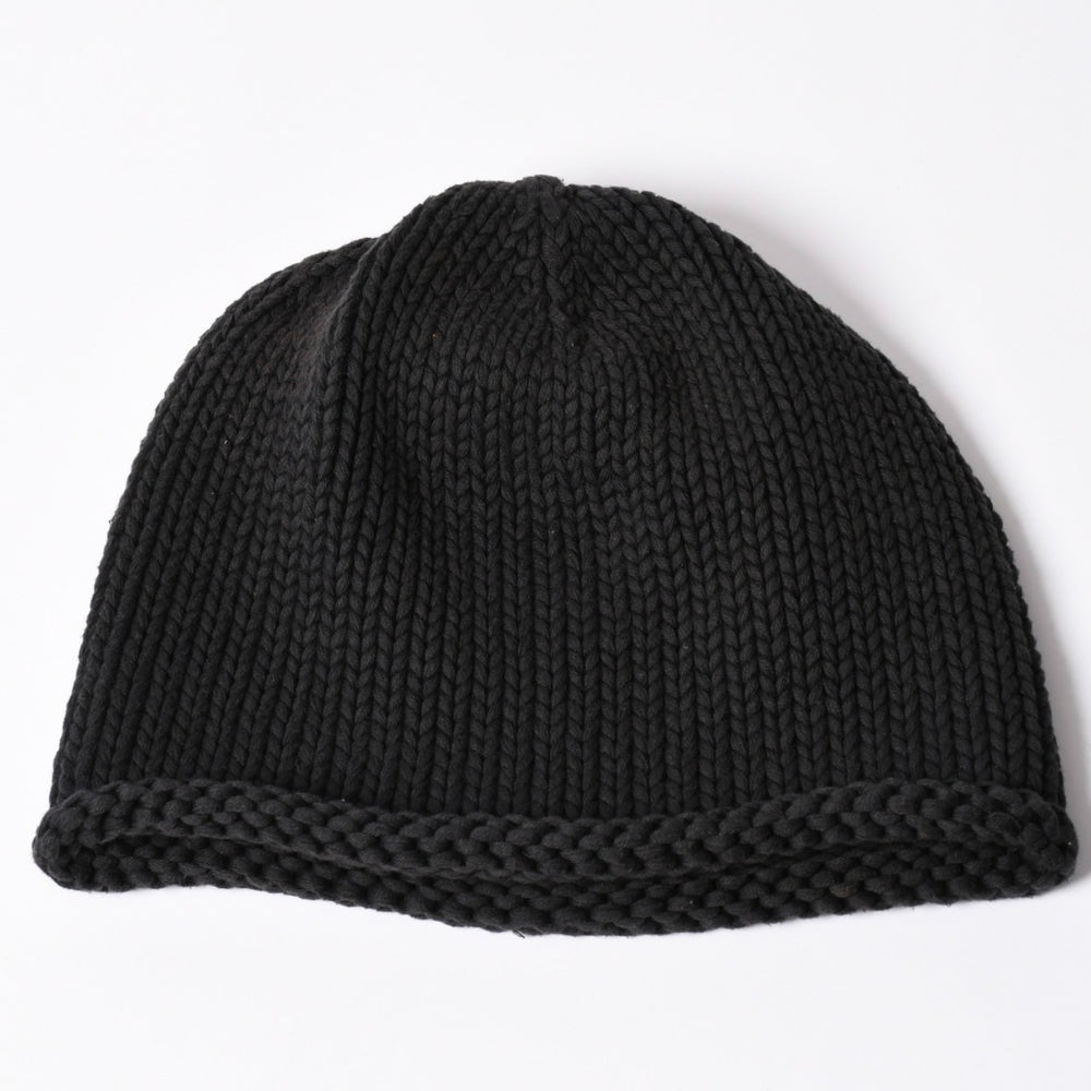 CHROME HEARTS クロムハーツ BEANIE CASH BS FLARE BSフレアパッチ ビーニー ニットキャップ コットン ブラック 美品 中古 4a000955