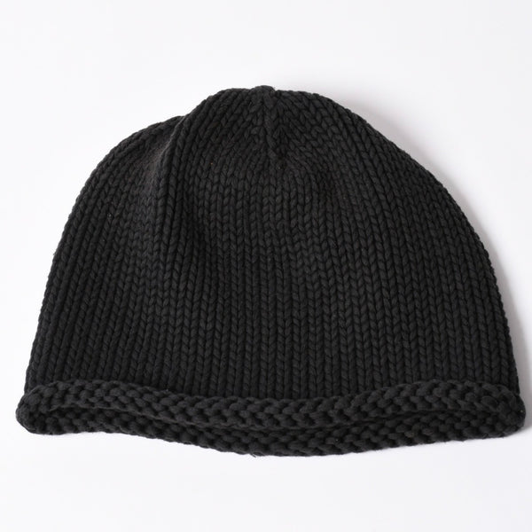 CHROME HEARTS クロムハーツ BEANIE CASH BS FLARE BSフレアパッチ ビーニー ニットキャップ コットン ブラック 美品 中古 4a000955