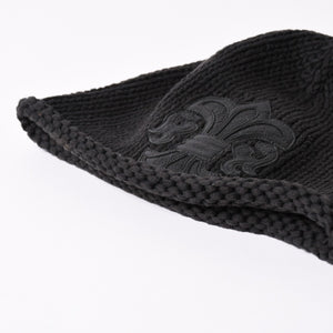 CHROME HEARTS クロムハーツ BEANIE CASH BS FLARE BSフレアパッチ ビーニー ニットキャップ コットン ブラック 美品 中古 4a000955