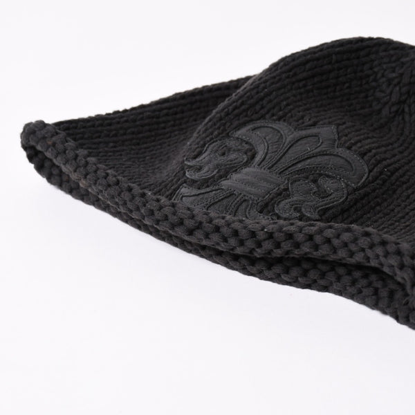 CHROME HEARTS クロムハーツ BEANIE CASH BS FLARE BSフレアパッチ ビーニー ニットキャップ コットン ブラック 美品 中古 4a000955