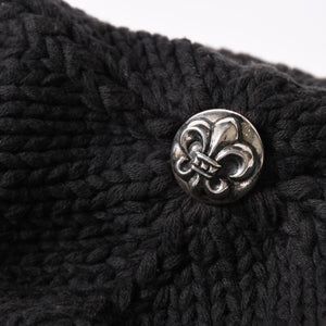 CHROME HEARTS クロムハーツ BEANIE CASH BS FLARE BSフレアパッチ ビーニー ニットキャップ コットン ブラック 美品 中古 4a000955