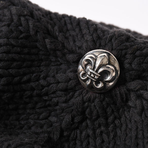 CHROME HEARTS クロムハーツ BEANIE CASH BS FLARE BSフレアパッチ ビーニー ニットキャップ コットン ブラック 美品 中古 4a000955