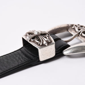 CHROME HEARTS クロムハーツ BLT CLASSIC 3PC クラシック3PC レザーベルト 全長約108cm スターリングシルバー 中古 4a002529