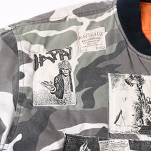 画像をギャラリービューアに読み込む, 極美品 RAF SIMONS ラフシモンズ 01AW Riot期 パッチワークボンバージャケット MA-1 ホワイトカモ アーカイブ サイズXXL 中古 4a002526