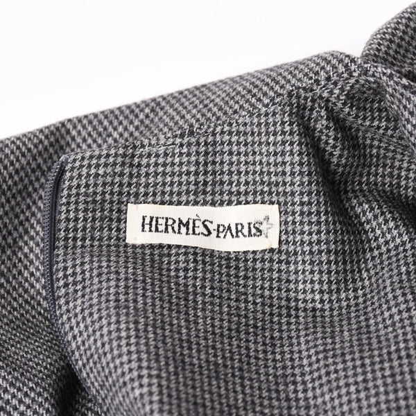 極美品 HERMES エルメス ワンピース ノースリーブ グレー マルジェラ期 ヴァルーズ ウール チェック サイズ34 中古 4a002423