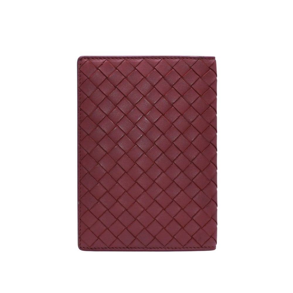 BOTTEGA VENETA ボッテガヴェネタ PASSPORT CASE パスポートケース イントレチャート レザー レッド 美品 中古 4a002428