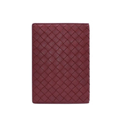 BOTTEGA VENETA ボッテガヴェネタ PASSPORT CASE パスポートケース イントレチャート レザー レッド 美品 中古 4a002428