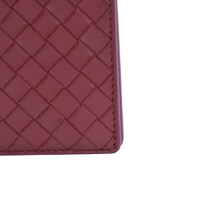 BOTTEGA VENETA ボッテガヴェネタ PASSPORT CASE パスポートケース イントレチャート レザー レッド 美品 中古 4a002428