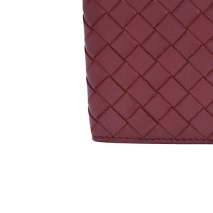 BOTTEGA VENETA ボッテガヴェネタ PASSPORT CASE パスポートケース イントレチャート レザー レッド 美品 中古 4a002428