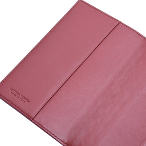 BOTTEGA VENETA ボッテガヴェネタ PASSPORT CASE パスポートケース イントレチャート レザー レッド 美品 中古 4a002428