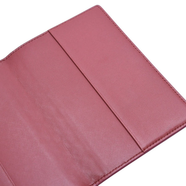 BOTTEGA VENETA ボッテガヴェネタ PASSPORT CASE パスポートケース イントレチャート レザー レッド 美品 中古 4a002428