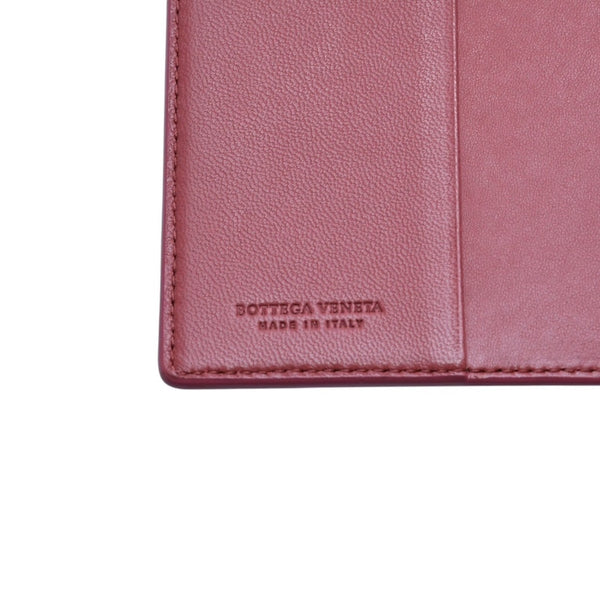 BOTTEGA VENETA ボッテガヴェネタ PASSPORT CASE パスポートケース イントレチャート レザー レッド 美品 中古 4a002428