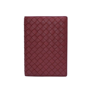 BOTTEGA VENETA ボッテガヴェネタ PASSPORT CASE パスポートケース イントレチャート レザー レッド 美品 中古 4a002428