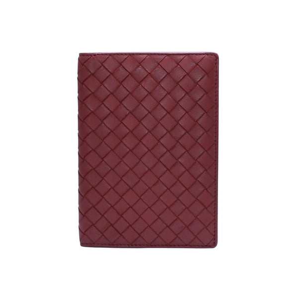 BOTTEGA VENETA ボッテガヴェネタ PASSPORT CASE パスポートケース イントレチャート レザー レッド 美品 中古 4a002428