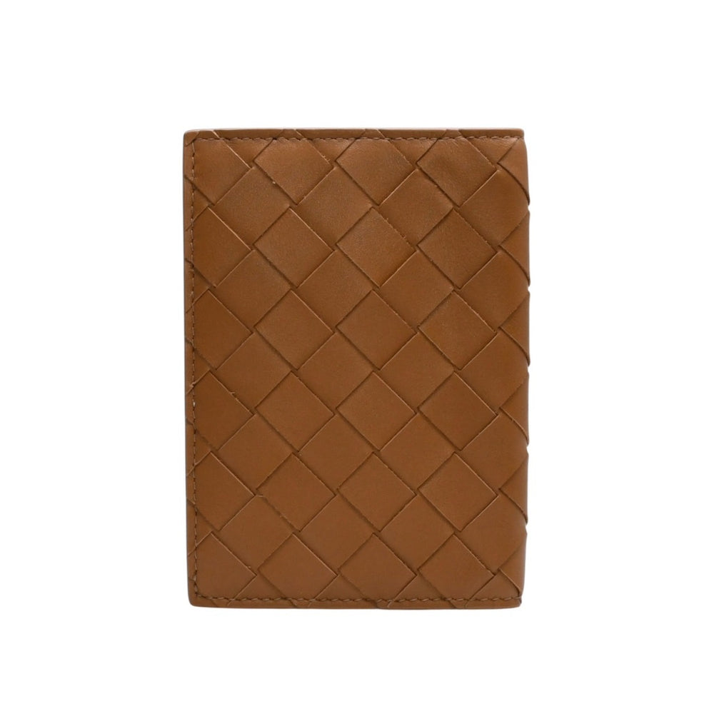 新品同様品 BOTTEGA VENETA ボッテガヴェネタ イントレチャート パスポートケース キャメル ブラウン 中古 4a002424
