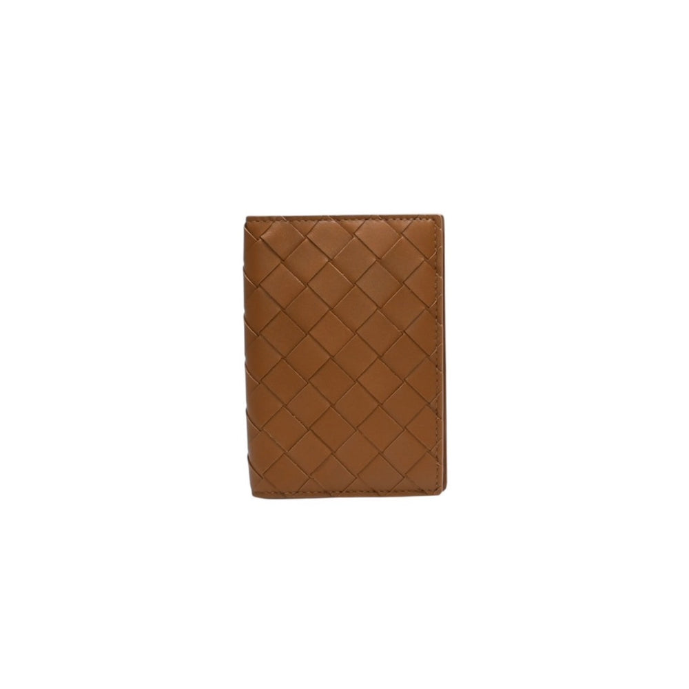 Like new BOTTEGA VENETA Intrecciato Passport Case Camel Brown Used 4a002424
