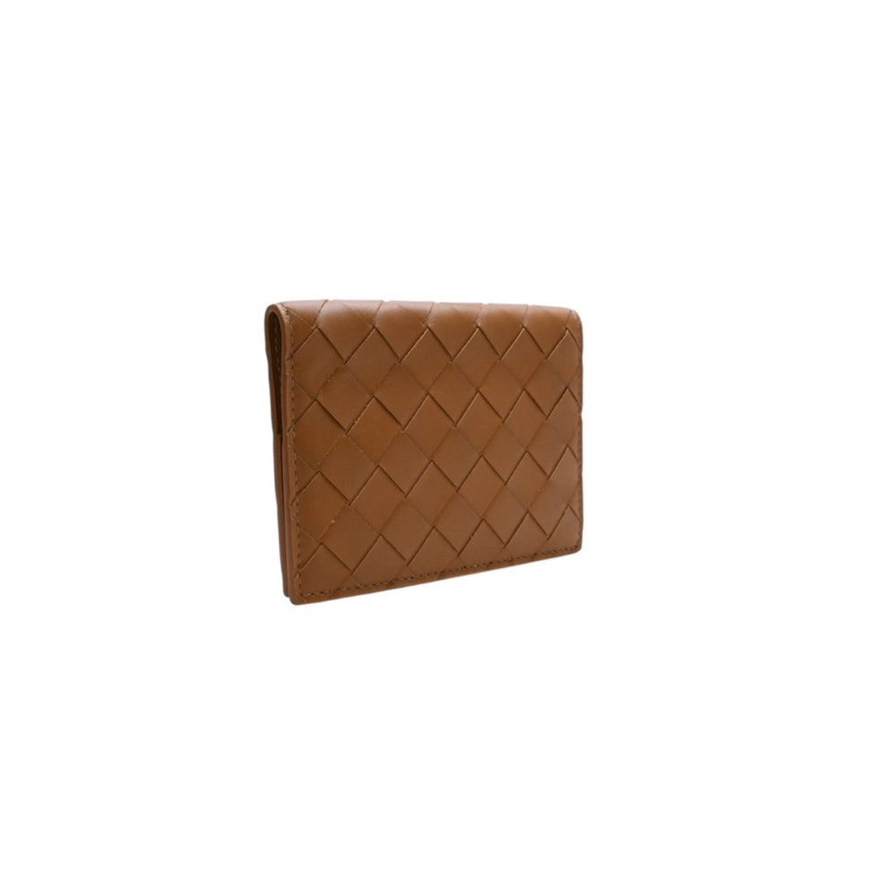 Like new BOTTEGA VENETA Intrecciato Passport Case Camel Brown Used 4a002424