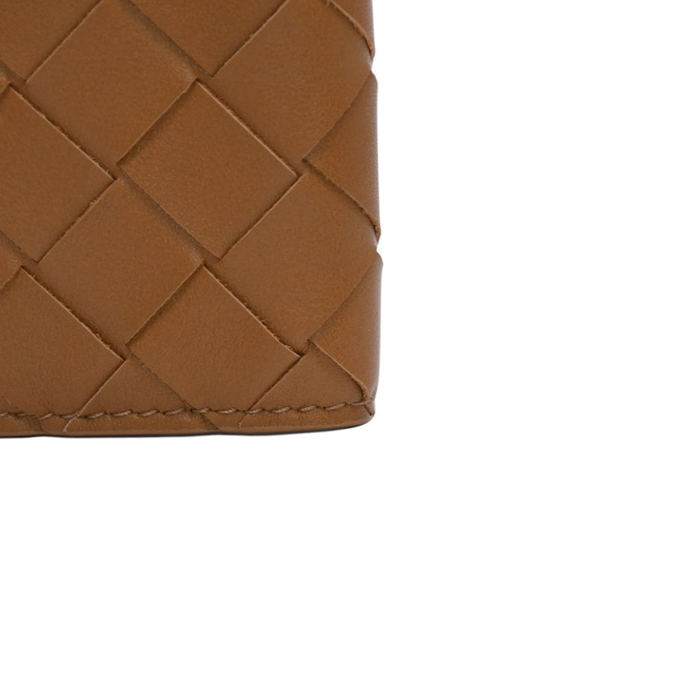 Like new BOTTEGA VENETA Intrecciato Passport Case Camel Brown Used 4a002424