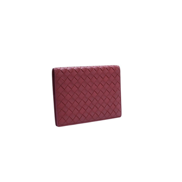 BOTTEGA VENETA ボッテガヴェネタ PASSPORT CASE パスポートケース イントレチャート レザー レッド 美品 中古 4a002428