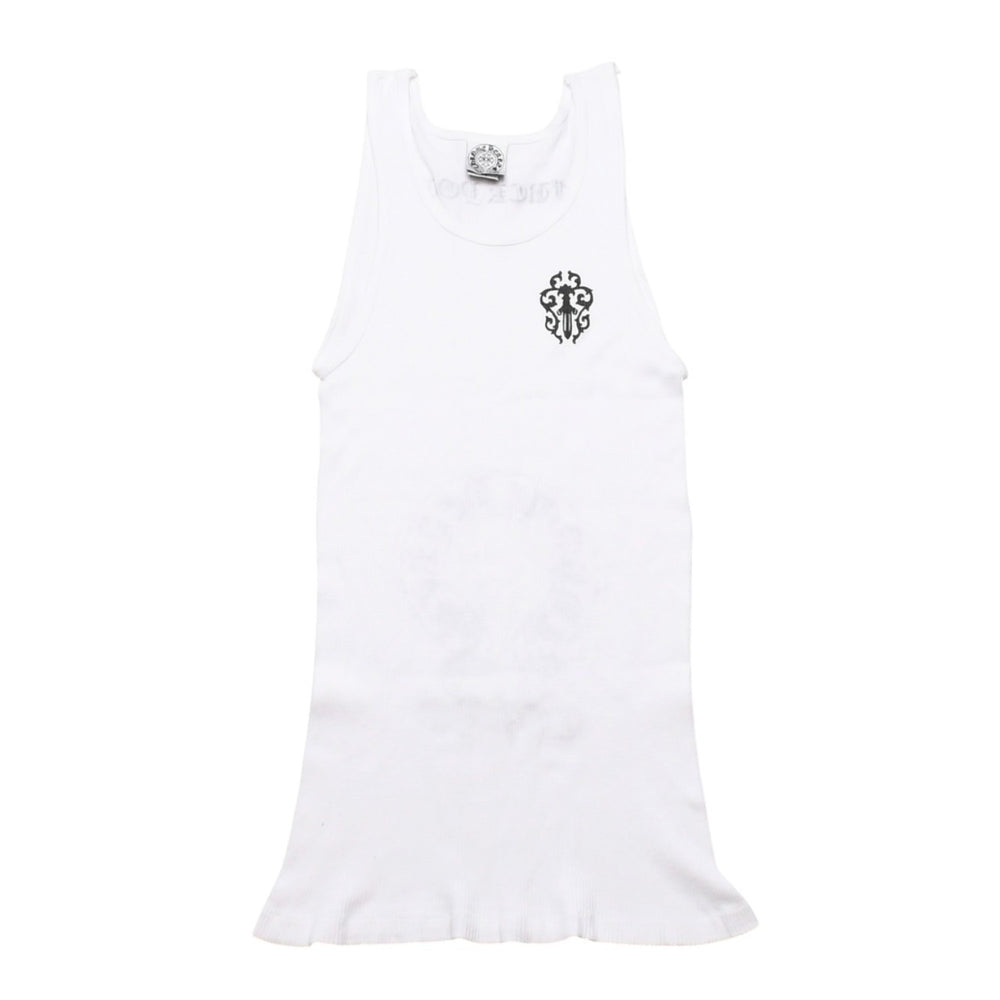 極美品 CHROME HEARTS クロムハーツ タンクトップ ノースリーブ サイズM FUCK YOU ヴァインダガー ホースシュー 東京限定 中古 4a000560