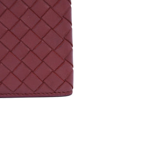 BOTTEGA VENETA ボッテガヴェネタ PASSPORT CASE パスポートケース イントレチャート レザー レッド 美品 中古 4a002428