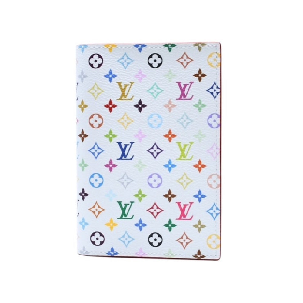 新品未使用 LOUIS VUITTON ルイヴィトン LV × TM 村上隆 パスポートカバー クーヴェルテュール パスポール NM ホワイト マルチカラー M14178 中古 4a002480
