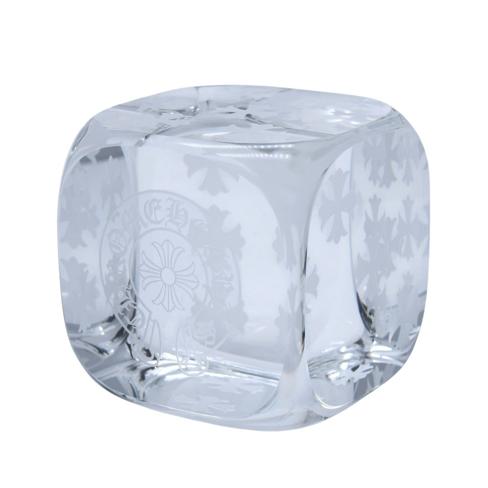 New and unused CHROME HEARTS × BACCARAT Baccarat Crystal Dice Paperweight Object CH Plus Horseshoe Used 4a002435