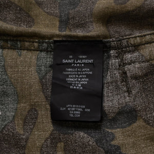 極美品 SAINT LAURENT PARIS サン ローラン パリ 長袖シャツ 421287 サイズXS カモフラ ミリタリー エポレット エディ期 中古 4a002649