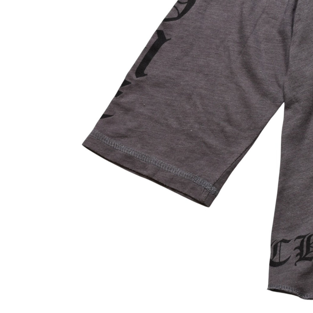 CHROME HEARTS クロムハーツ ヘンリーネック 7部袖Tシャツ サイズL ヴァインダガー セメタリークロス サンドグレー 美品 中古 4a002860