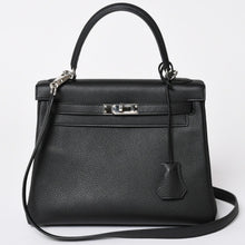 画像をギャラリービューアに読み込む, 極美品 HERMES エルメス KELLY ケリー 25 2WAY ハンドバッグ 内縫い トゴ ブラック シルバー金具 D刻印 中古 4a001977