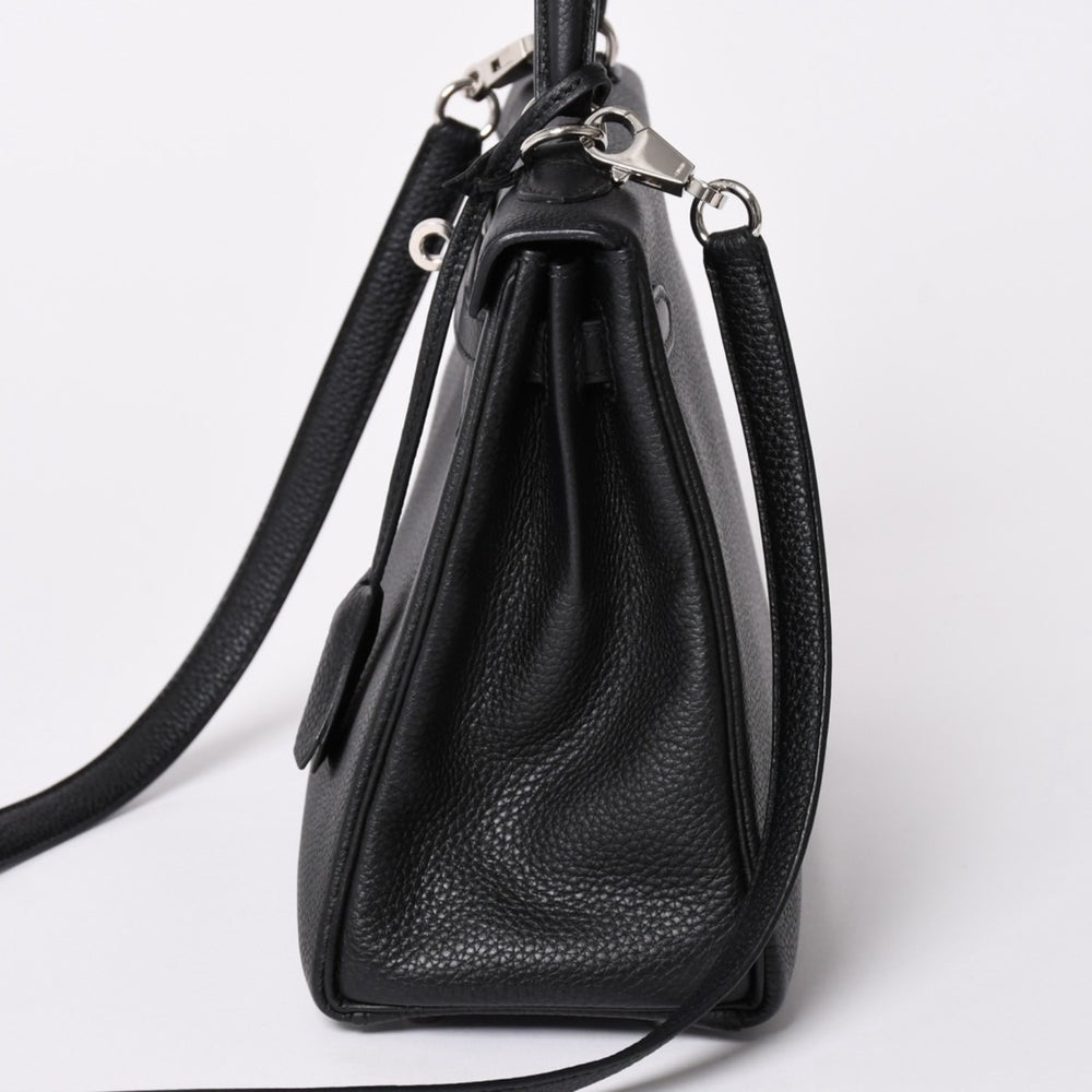 極美品 HERMES エルメス KELLY ケリー 25 2WAY ハンドバッグ 内縫い トゴ ブラック シルバー金具 D刻印 中古 4a001977