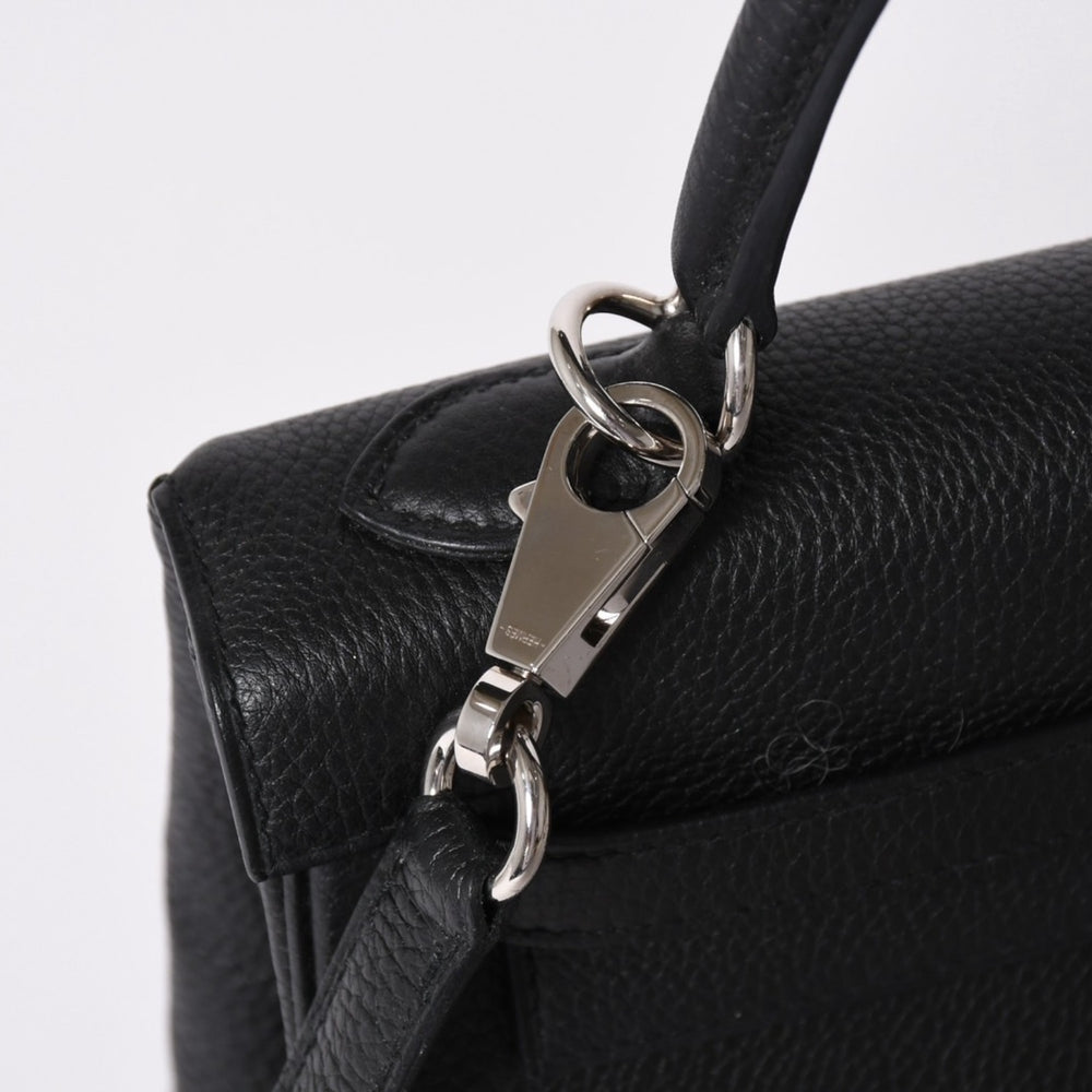 極美品 HERMES エルメス KELLY ケリー 25 2WAY ハンドバッグ 内縫い トゴ ブラック シルバー金具 D刻印 中古 4a001977