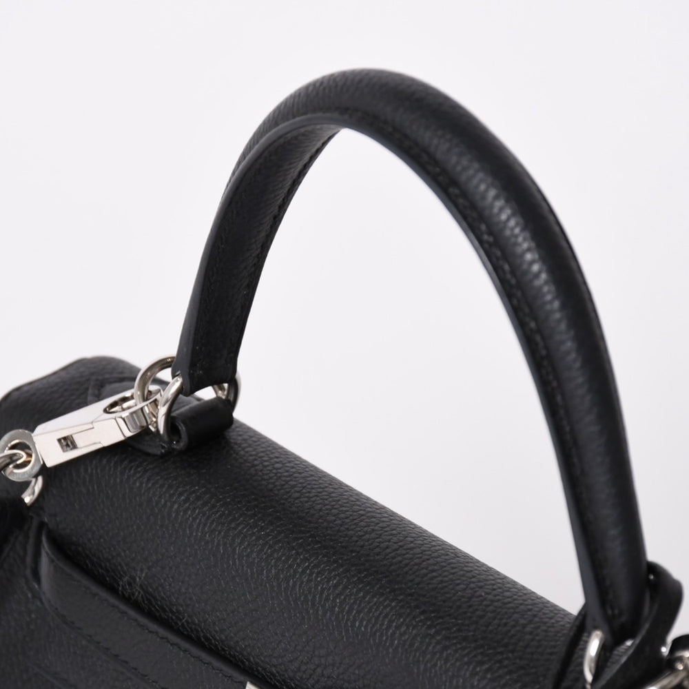 極美品 HERMES エルメス KELLY ケリー 25 2WAY ハンドバッグ 内縫い トゴ ブラック シルバー金具 D刻印 中古 4a001977