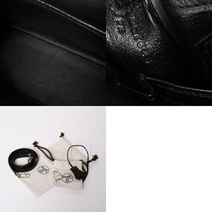 Very Good Condition HERMES KELLY 25 2WAY Handbag Inner Sewing Togo Black Silver Hardware D Stamp Used 4a001977