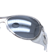 画像をギャラリービューアに読み込む, 極美品 CHANEL シャネル Sunglasses サングラス サイドレザー ミラーレンズ シルバーホワイトレザー 40852A 中古 4a002447