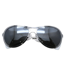 画像をギャラリービューアに読み込む, 極美品 CHANEL シャネル Sunglasses サングラス サイドレザー ミラーレンズ シルバーホワイトレザー 40852A 中古 4a002447