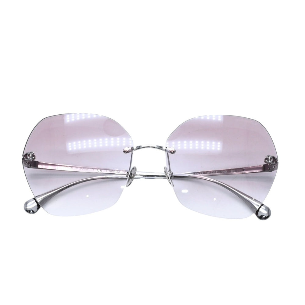 極美品 CHANEL シャネル Sunglasses サングラス ピンク ブラウン 4271-T 61◻︎17 140 シルバーテンプル 中古 4a002451