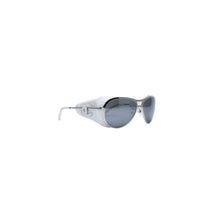 画像をギャラリービューアに読み込む, 極美品 CHANEL シャネル Sunglasses サングラス サイドレザー ミラーレンズ シルバーホワイトレザー 40852A 中古 4a002447