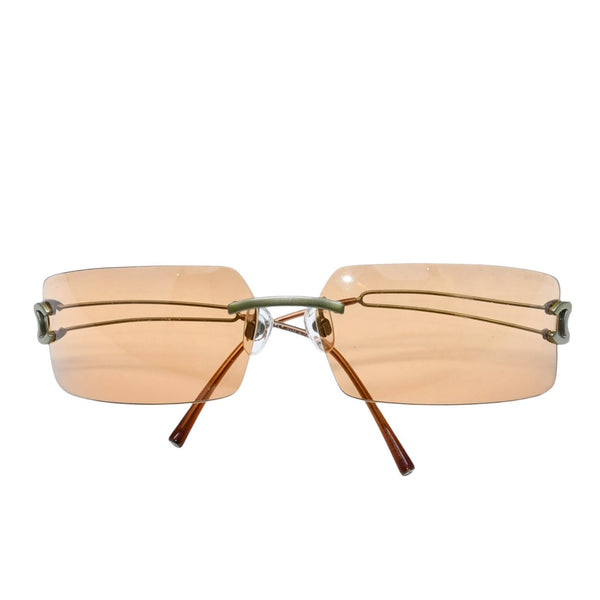 Very Good Condition CHANEL Sunglasses Rimless Brown Lens Side Coco Mark Used 4a002450
