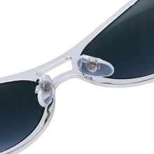 画像をギャラリービューアに読み込む, 極美品 CHANEL シャネル Sunglasses サングラス サイドレザー ミラーレンズ シルバーホワイトレザー 40852A 中古 4a002447