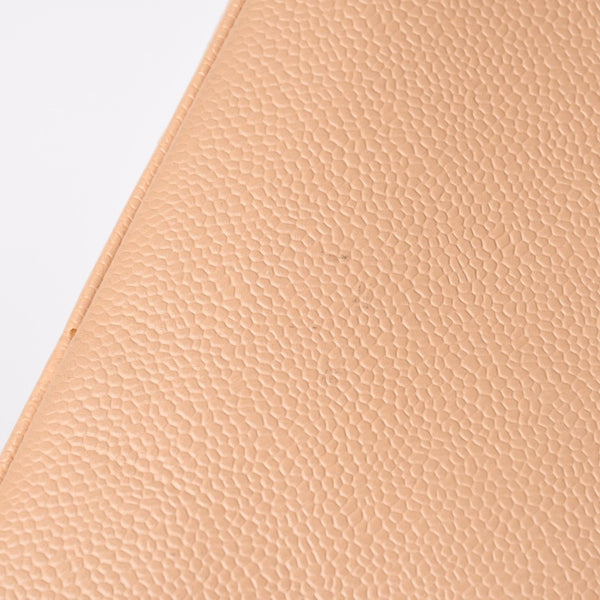 極美品 CHANEL シャネル 復刻トート 10番台 ハンドバッグ ココマーク キャビアスキン ベージュ ゴールド金具 10896470 中古 4a001989