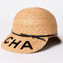Load image into Gallery viewer, 極美品 CHANEL シャネル ストローハット 麦わら帽子 AA0408 サイズS ロゴパッチ ココマーク ストロー レザー ベージュ 中古 4a002453
