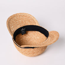 Load image into Gallery viewer, 極美品 CHANEL シャネル ストローハット 麦わら帽子 AA0408 サイズS ロゴパッチ ココマーク ストロー レザー ベージュ 中古 4a002453