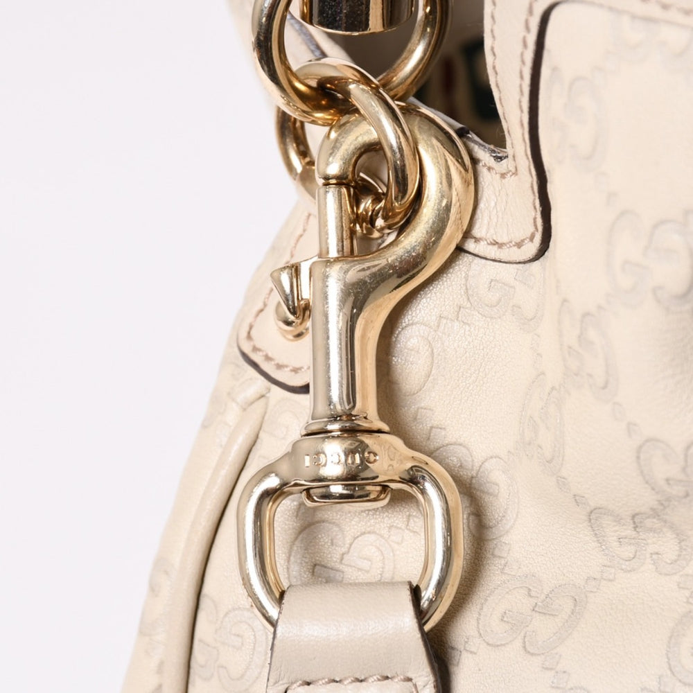 GUCCI Gucci GG Canvas Bamboo Handbag Beige White Shoulder Strap 169961 Gold Hardware Good Condition Used 4a002050