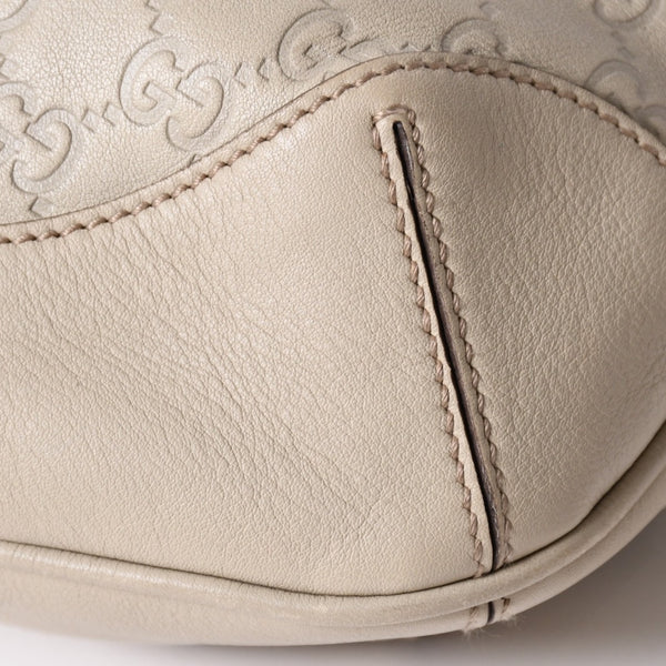 GUCCI グッチ GGキャンバス バンブー ハンドバッグ ベージュ ホワイト ショルダーストラップ 169961 ゴールド金具 美品 中古 4a002050