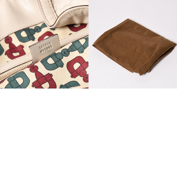 GUCCI グッチ GGキャンバス バンブー ハンドバッグ ベージュ ホワイト ショルダーストラップ 169961 ゴールド金具 美品 中古 4a002050
