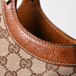 極美品 GUCCI グッチ GGキャンバス バンブー 137395 ハンドバッグ トートバッグ ブラウン 中古 4a001128